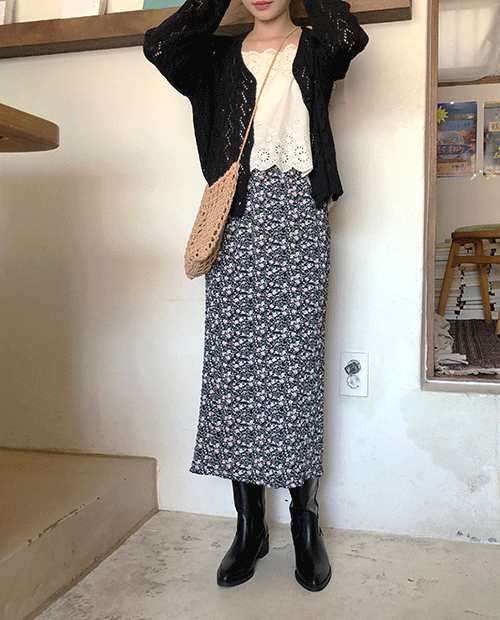 flower vintage H skirt / 2color