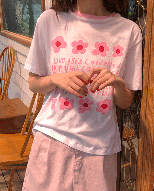 flower coloring tee : pink