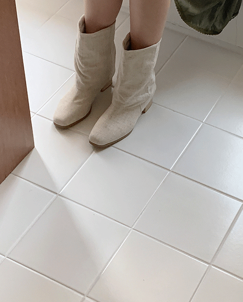 linen half boots / 2color