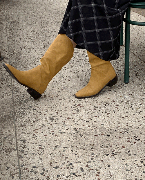 midi two-way boots : brown