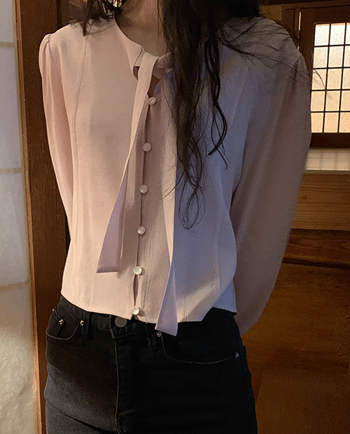 apple tie blouse / 3color
