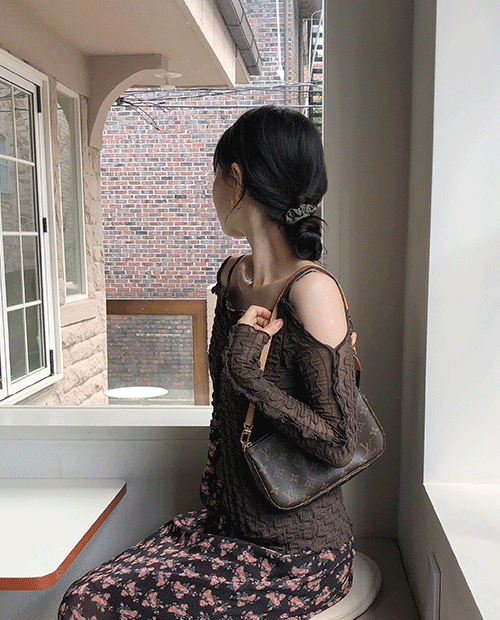 wave layered top : brown