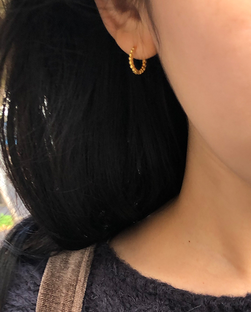 glass small earrings : gold