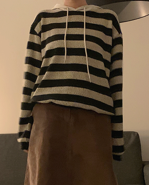 day hood stripe knit / 2color